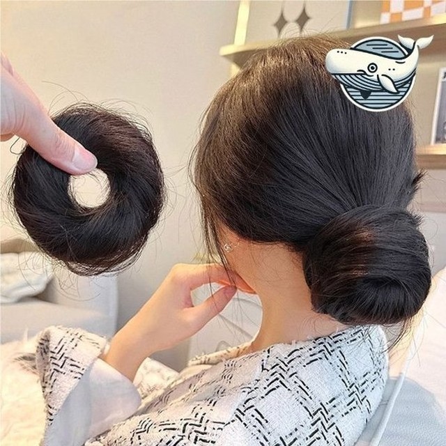 똥머리 이미지
