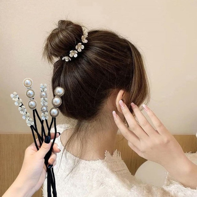 똥머리 이미지
